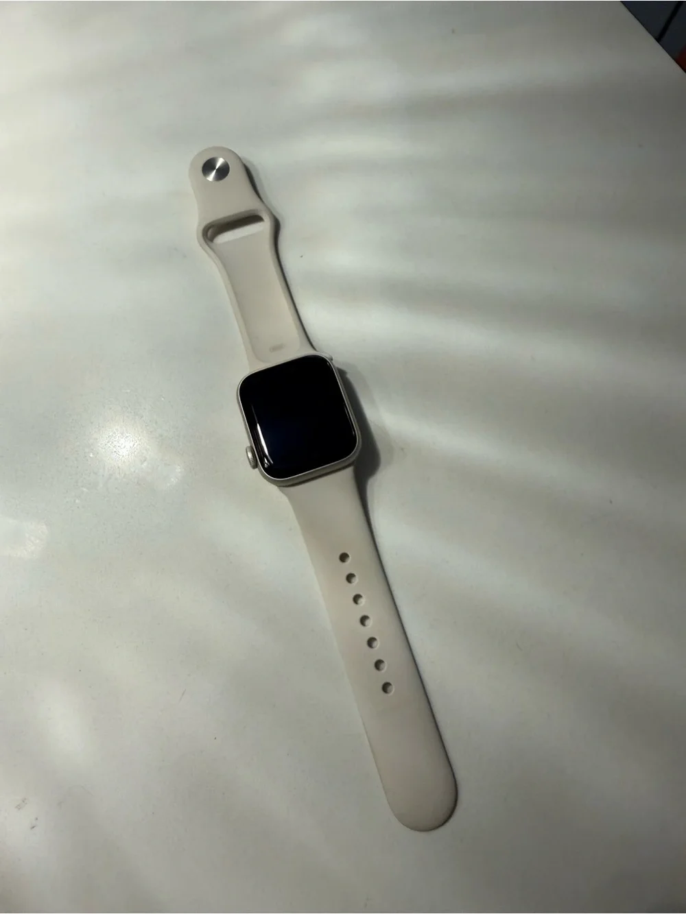 Apple 40mm size S/M. Smartwatch with Light Beige Silicone Band
